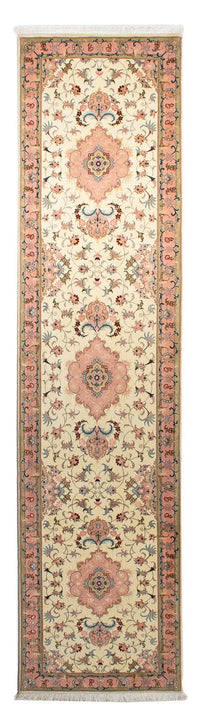 Løber Persisk tæppe - Tabriz - Royal - 300 x 74 cm - beige