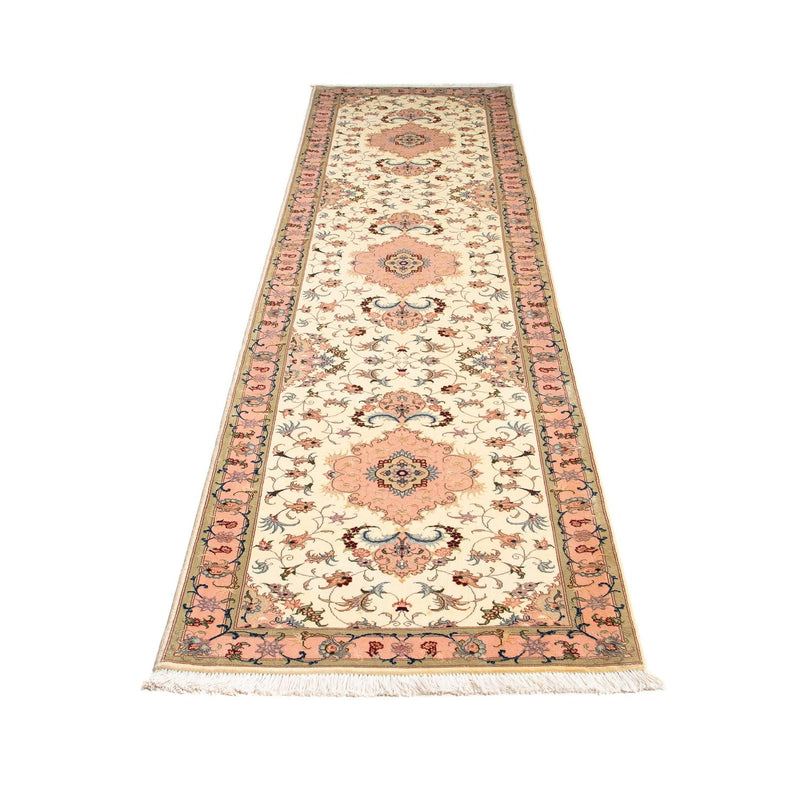 Løber Persisk tæppe - Tabriz - Royal - 300 x 74 cm - beige