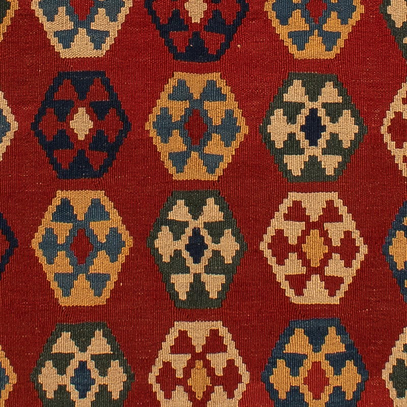 Kelim-tæppe - orientalsk - 212 x 152 cm - mørkerød
