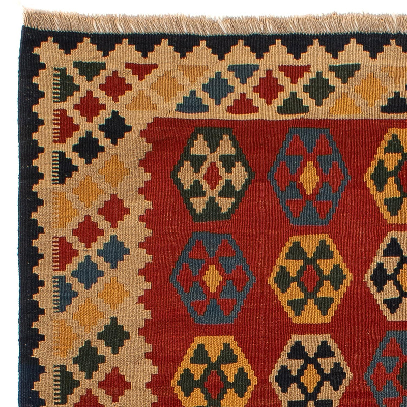 Kelim-tæppe - orientalsk - 212 x 152 cm - mørkerød