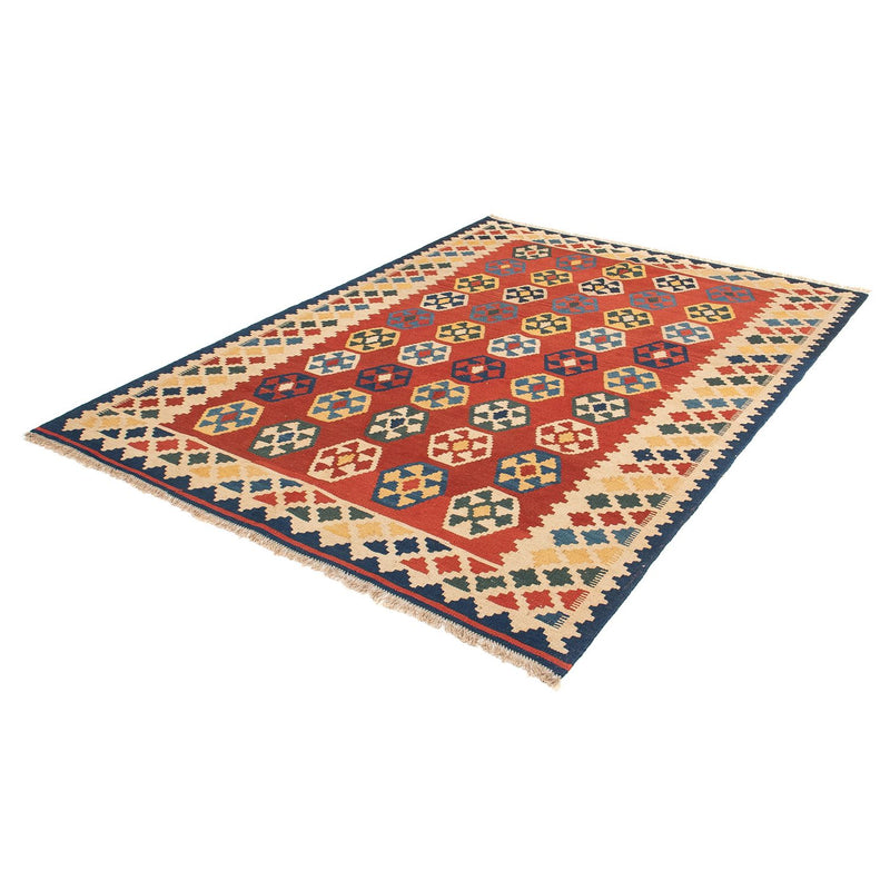 Kelim-tæppe - orientalsk - 212 x 152 cm - mørkerød