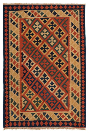 Kelim-tæppe - orientalsk - 200 x 154 cm - brun