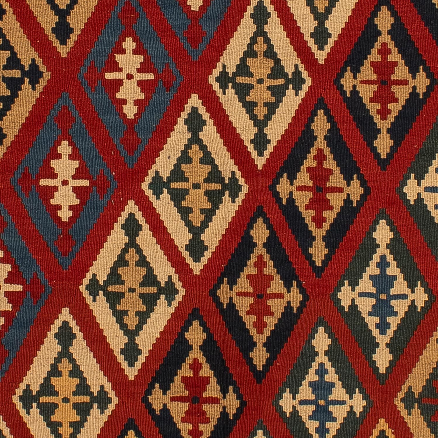 Kelim-tæppe - orientalsk - 209 x 154 cm - mørkerød