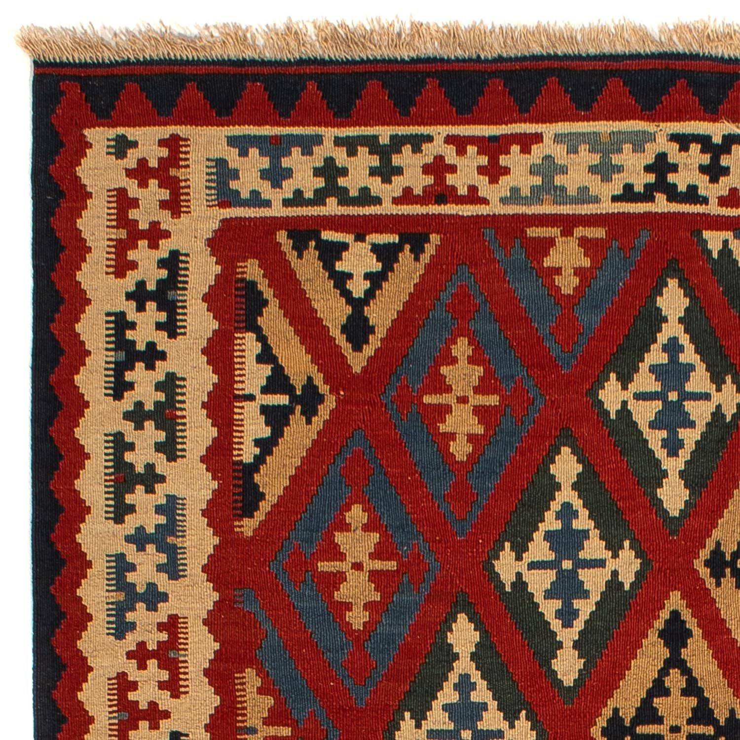 Kelim-tæppe - orientalsk - 209 x 154 cm - mørkerød