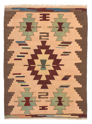 Kelim-tæppe - orientalsk - 158 x 120 cm - lys brun