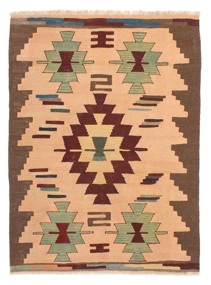 Kelim-tæppe - orientalsk - 158 x 120 cm - lys brun