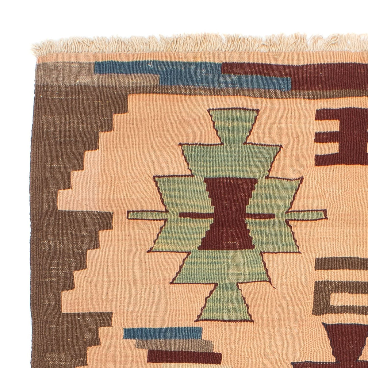 Kelim-tæppe - orientalsk - 158 x 120 cm - lys brun