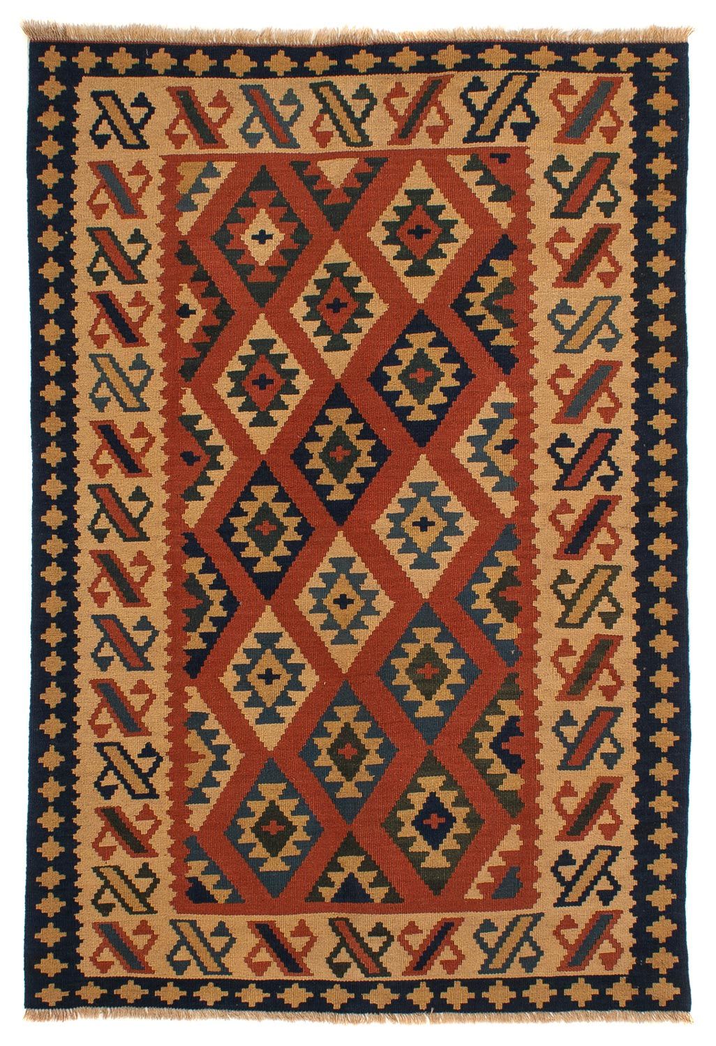 Kelim-tæppe - orientalsk - 210 x 149 cm - brun