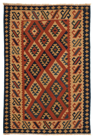 Kelim-tæppe - orientalsk - 210 x 149 cm - brun
