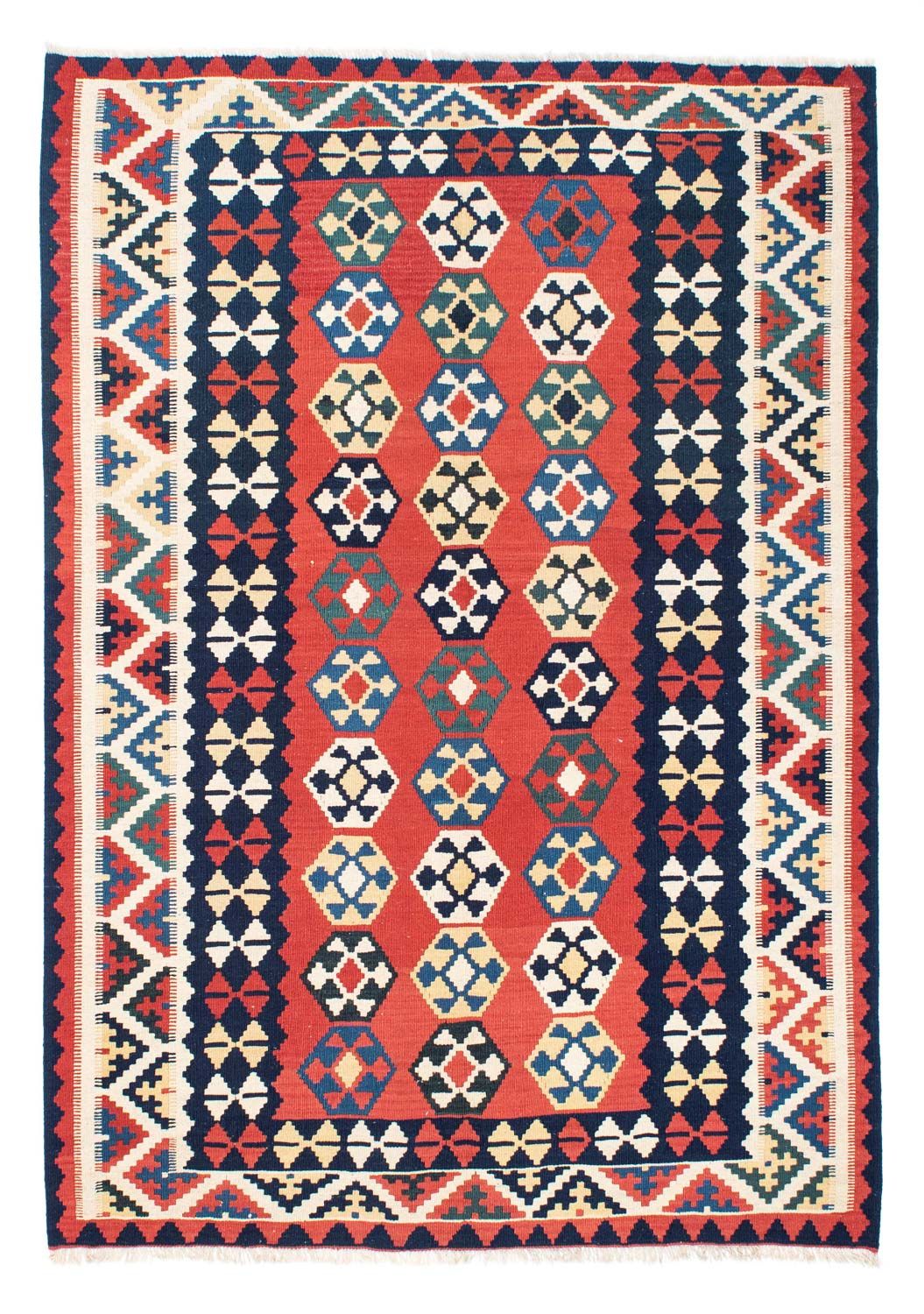 Kelim-tæppe - orientalsk - 195 x 156 cm - rød