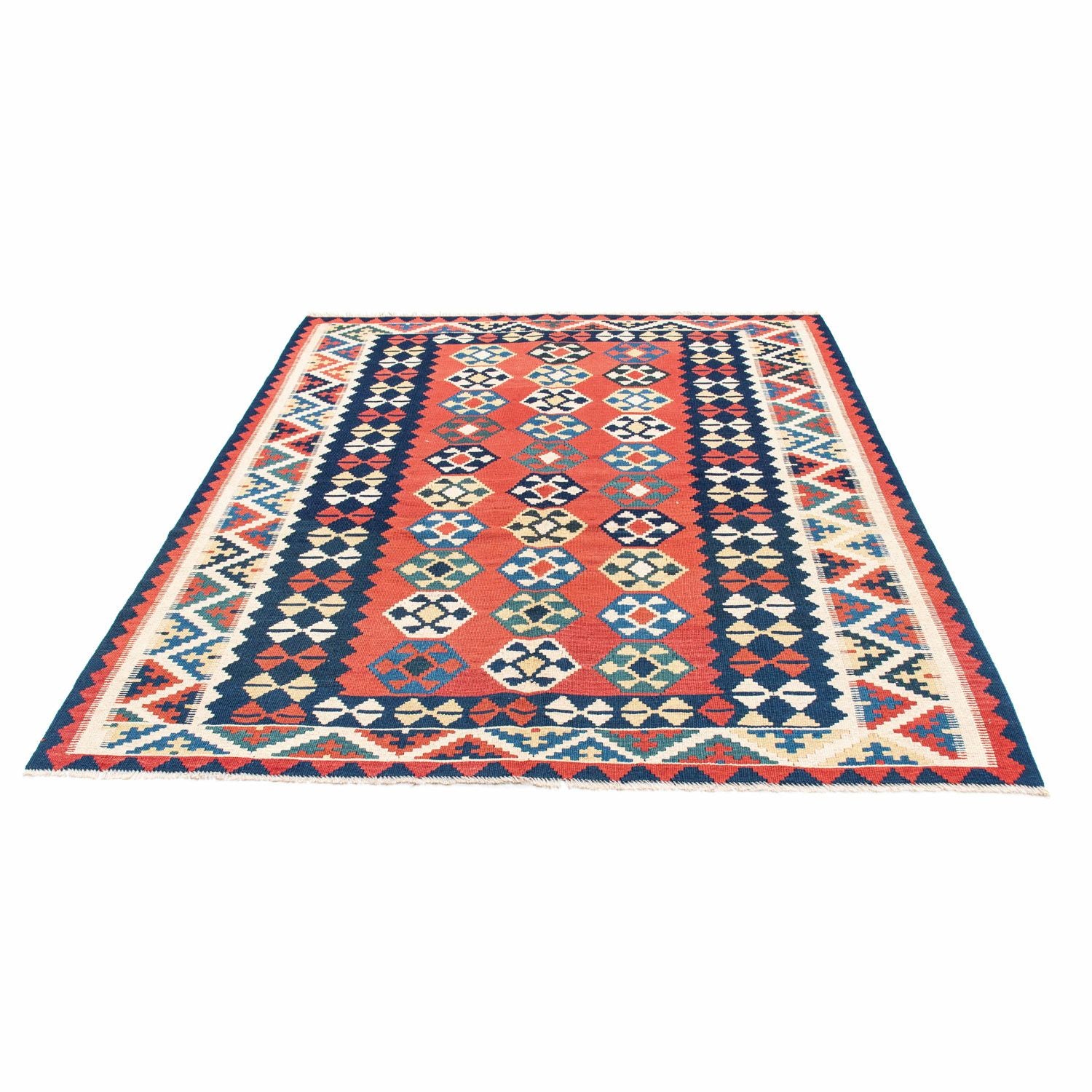 Kelim-tæppe - orientalsk - 195 x 156 cm - rød