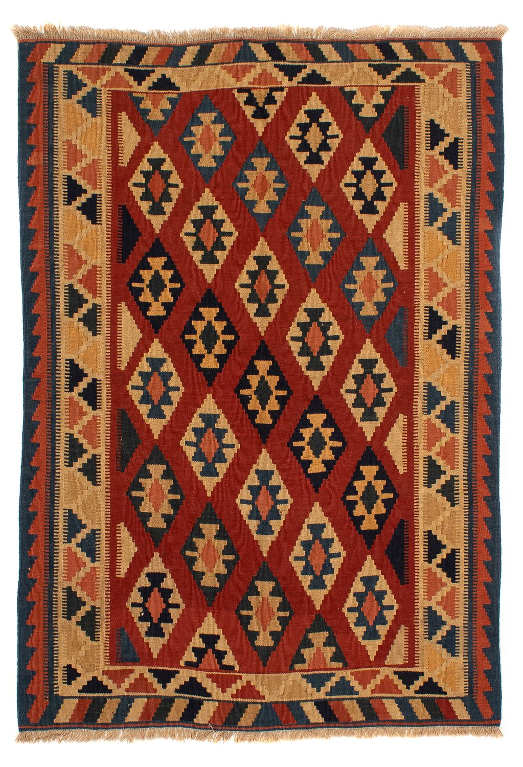 Kelim-tæppe - orientalsk - 200 x 153 cm - rust