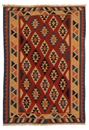 Kelim-tæppe - orientalsk - 200 x 153 cm - rust