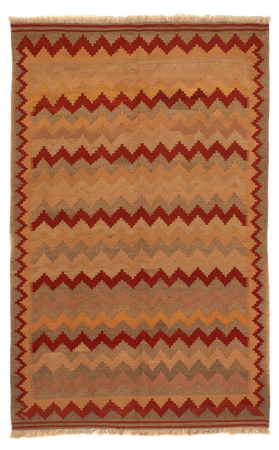 Kelim-tæppe - orientalsk - 214 x 144 cm - brun