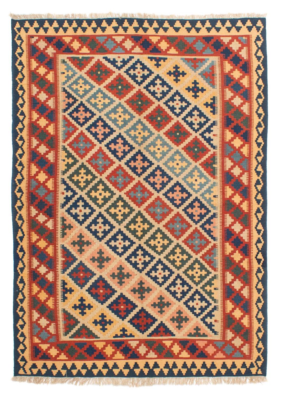 Kelim-tæppe - orientalsk - 221 x 164 cm - flerfarvet