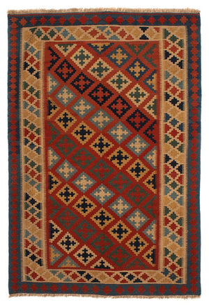 Kelim-tæppe - orientalsk - 210 x 158 cm - flerfarvet