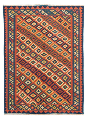 Kelim-tæppe - orientalsk - 202 x 153 cm - flerfarvet