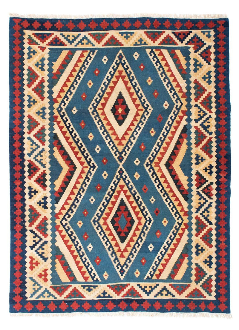 Kelim-tæppe - orientalsk - 193 x 152 cm - blå