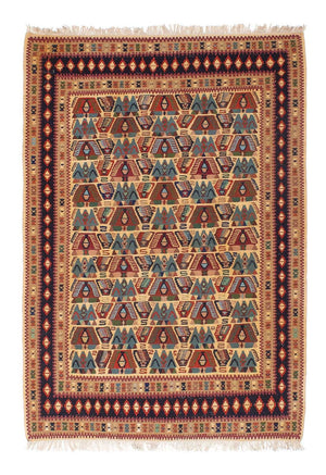 Kelim-tæppe - orientalsk - 158 x 108 cm - lys brun