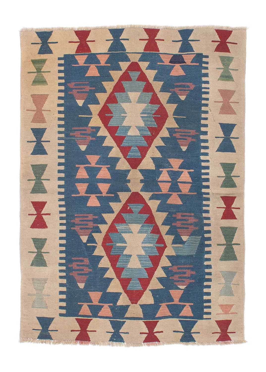Kelim-tæppe - orientalsk - 160 x 115 cm - blå