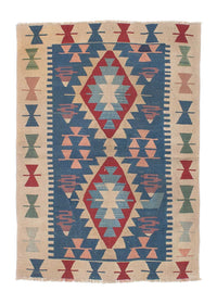 Kelim-tæppe - orientalsk - 160 x 115 cm - blå