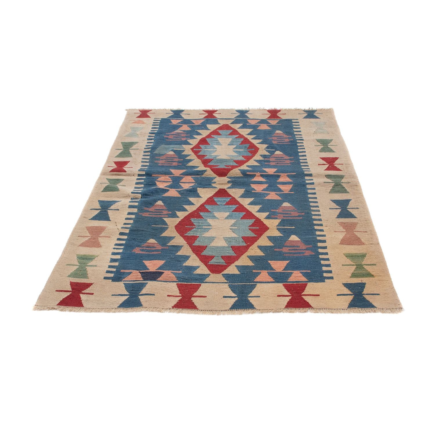 Kelim-tæppe - orientalsk - 160 x 115 cm - blå
