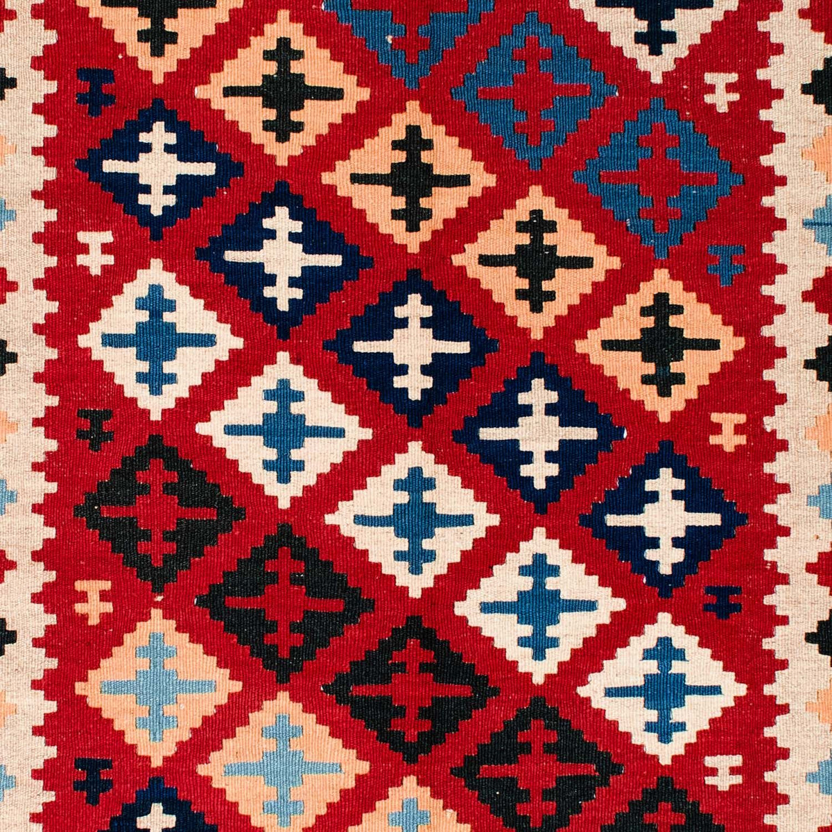 Kelim-tæppe - orientalsk - 202 x 153 cm - rød