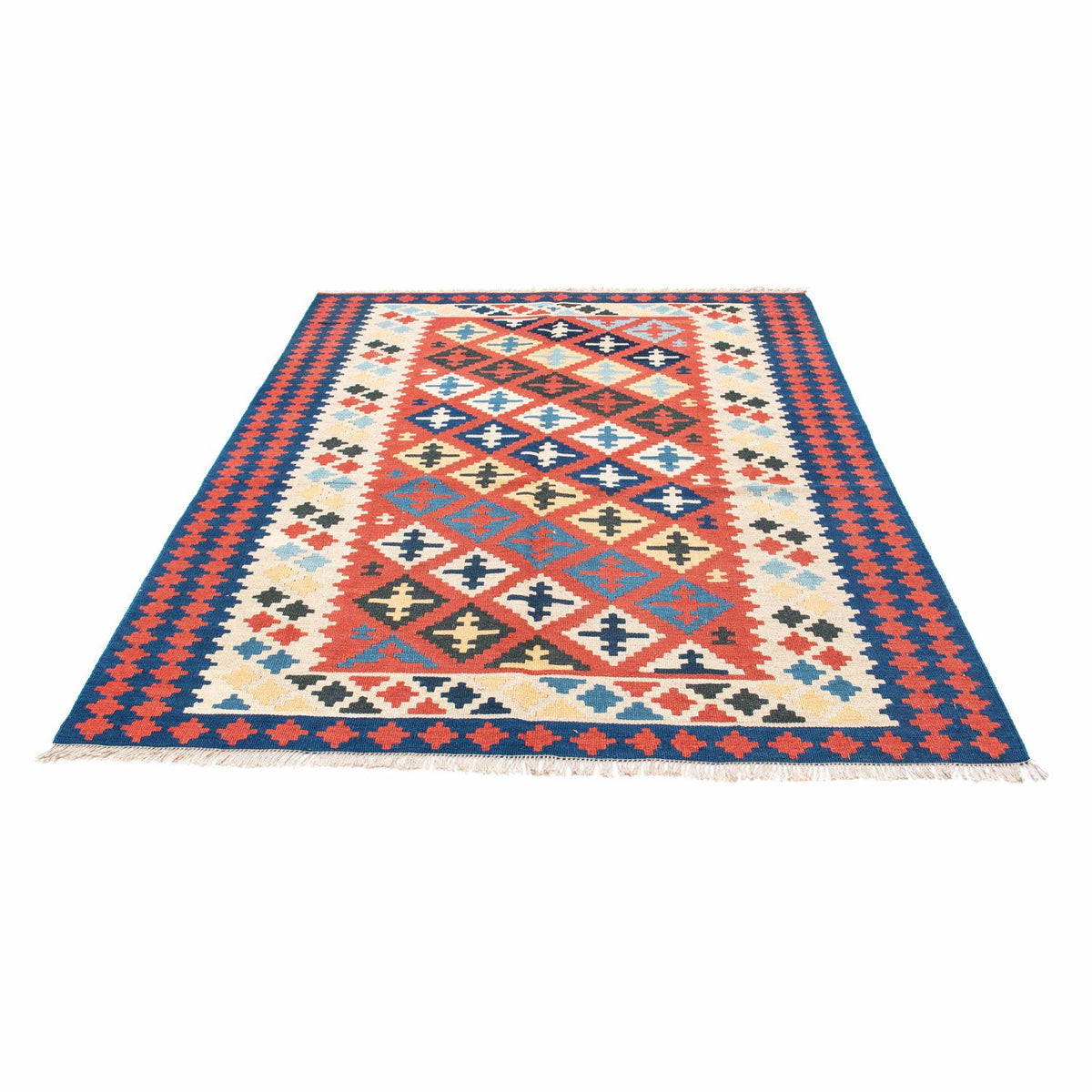 Kelim-tæppe - orientalsk - 202 x 153 cm - rød