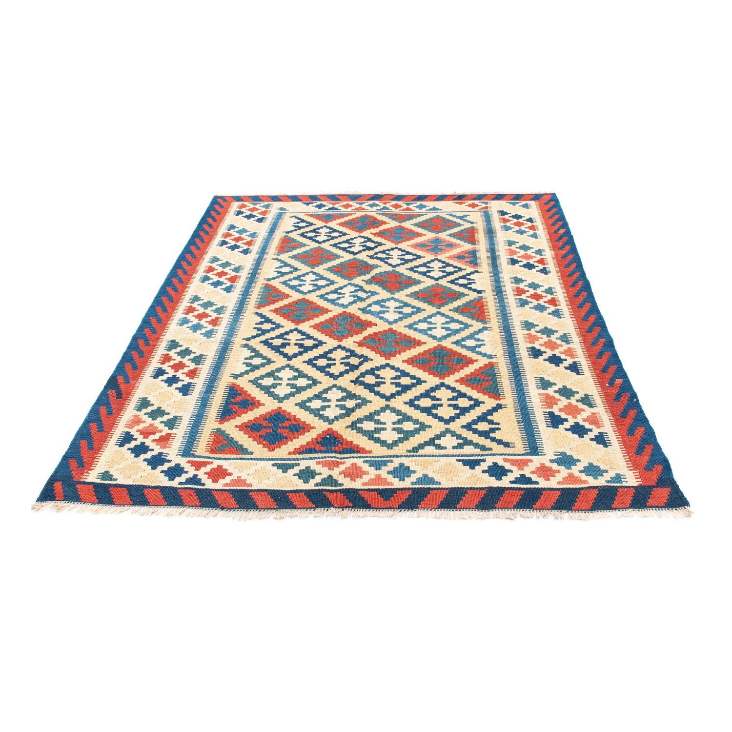 Kelim-tæppe - orientalsk - 195 x 152 cm - beige