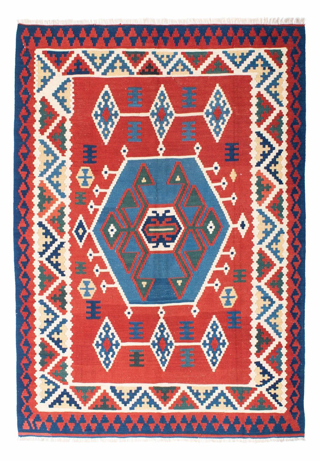 Kelim-tæppe - orientalsk - 208 x 160 cm - rød