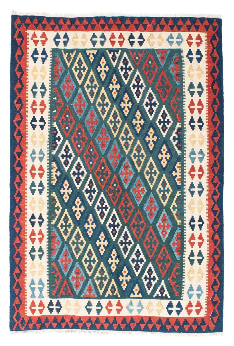 Kelim-tæppe - orientalsk - 193 x 131 cm - blå