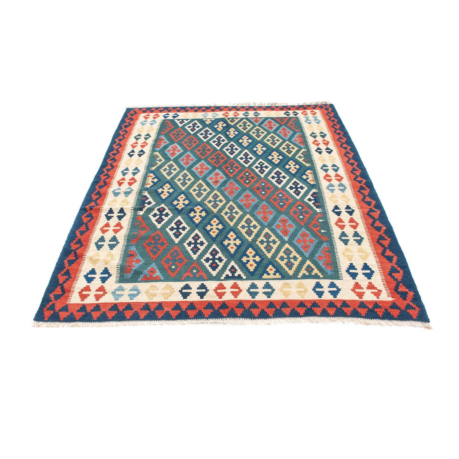 Kelim-tæppe - orientalsk - 193 x 131 cm - blå