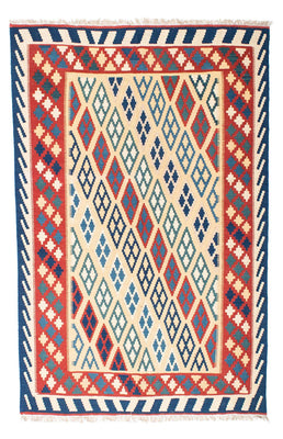 Kelim-tæppe - orientalsk - 206 x 156 cm - beige