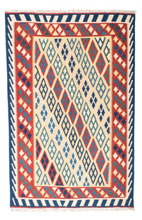 Kelim-tæppe - orientalsk - 206 x 156 cm - beige