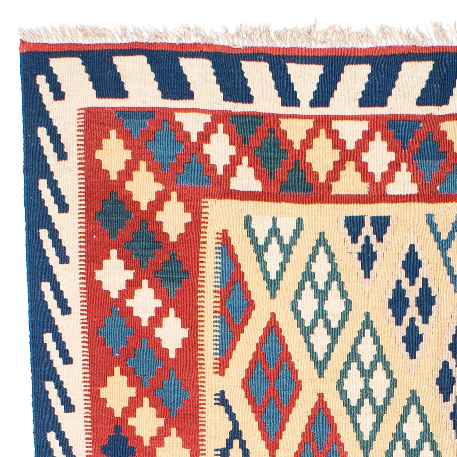 Kelim-tæppe - orientalsk - 206 x 156 cm - beige