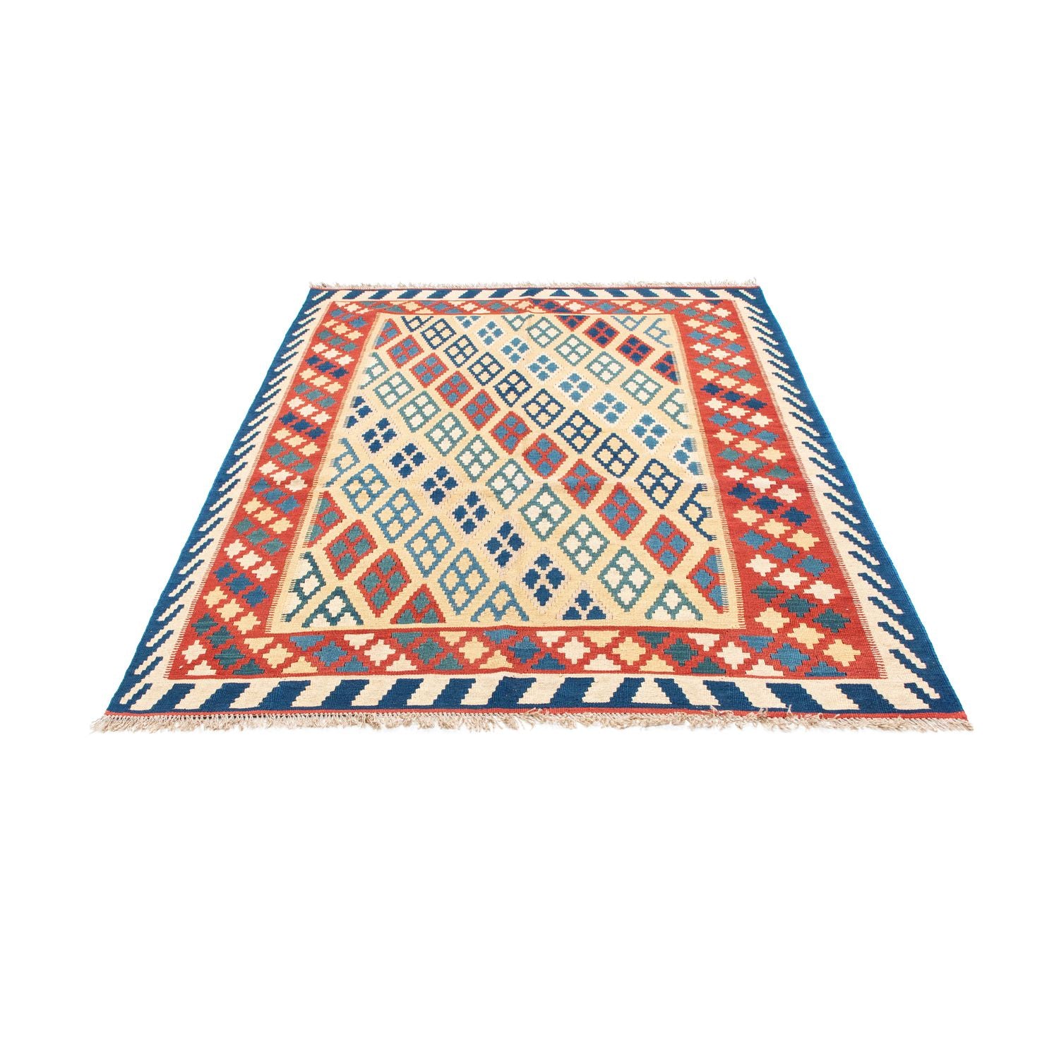 Kelim-tæppe - orientalsk - 206 x 156 cm - beige