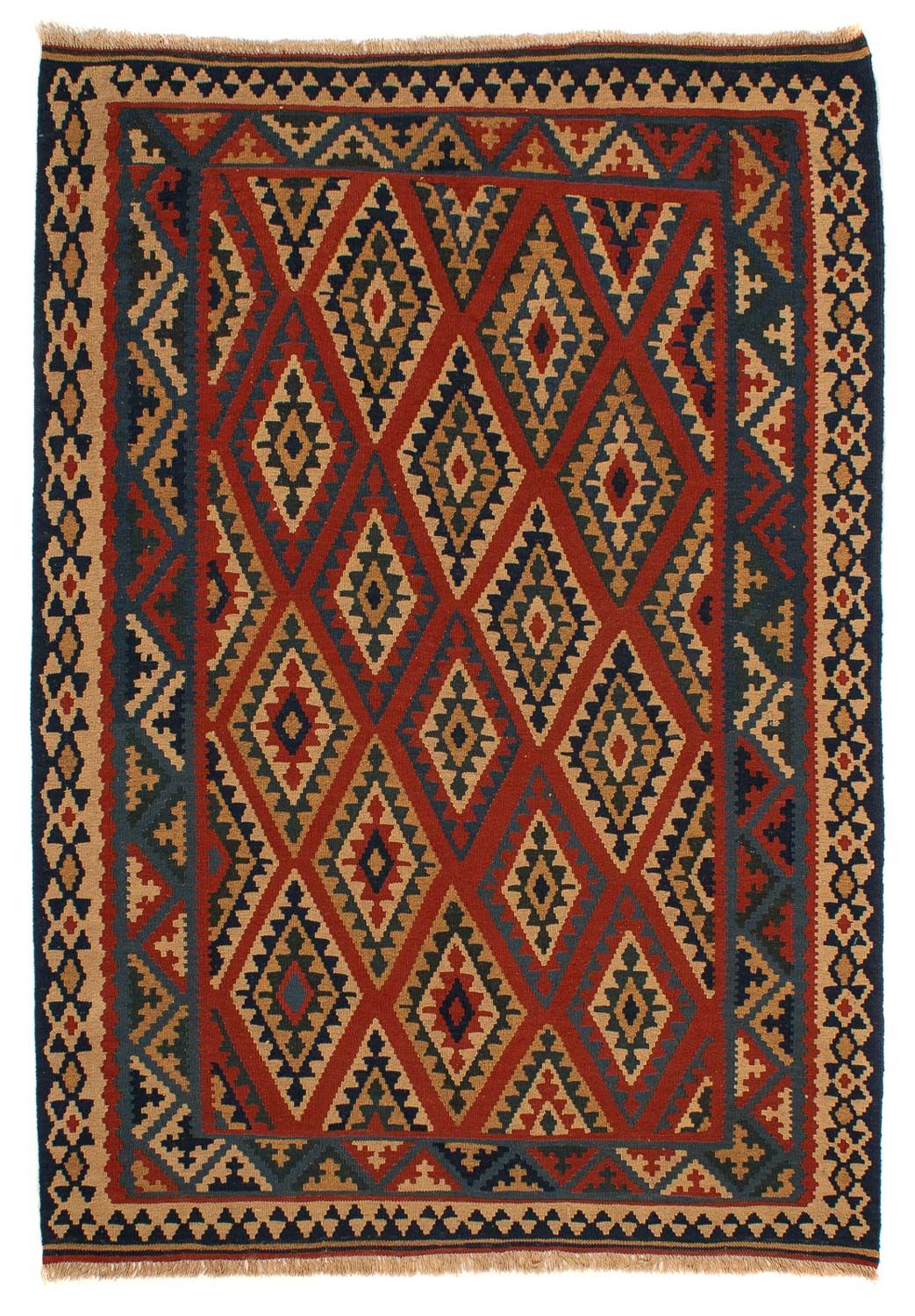 Kelim-tæppe - orientalsk - 213 x 165 cm - mørkerød