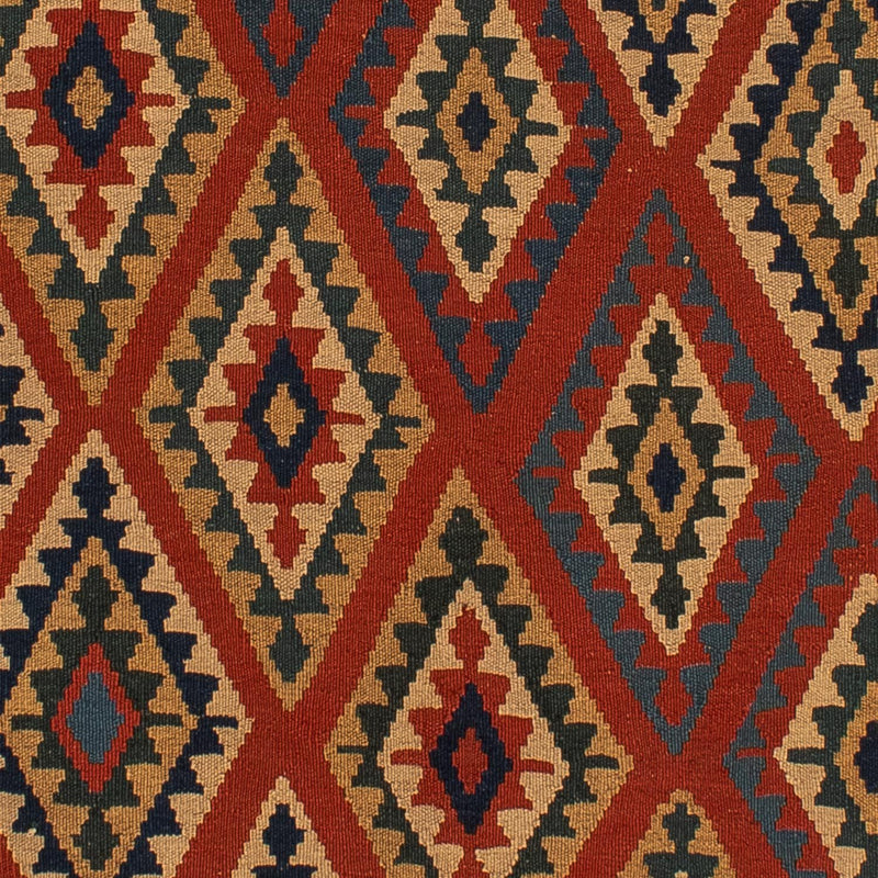 Kelim-tæppe - orientalsk - 213 x 165 cm - mørkerød