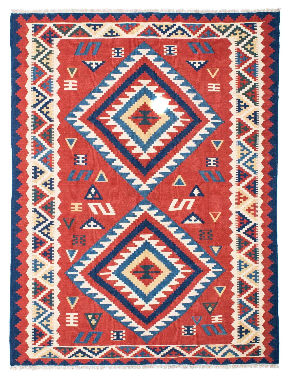 Kelim-tæppe - orientalsk - 213 x 160 cm - rød