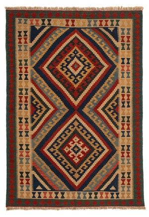Kelim-tæppe - orientalsk - 213 x 150 cm - flerfarvet
