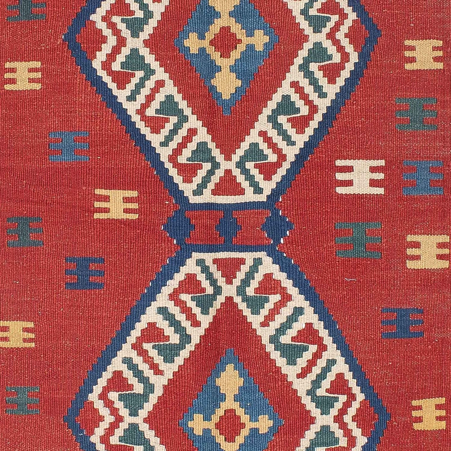 Kelim-tæppe - orientalsk - 222 x 146 cm - mørkerød