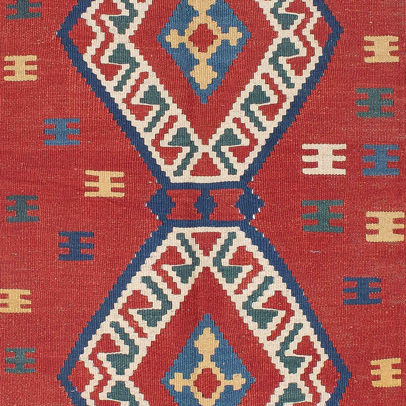 Kelim-tæppe - orientalsk - 222 x 146 cm - mørkerød