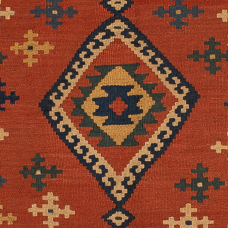 Kelim-tæppe - orientalsk - 198 x 138 cm - mørkerød