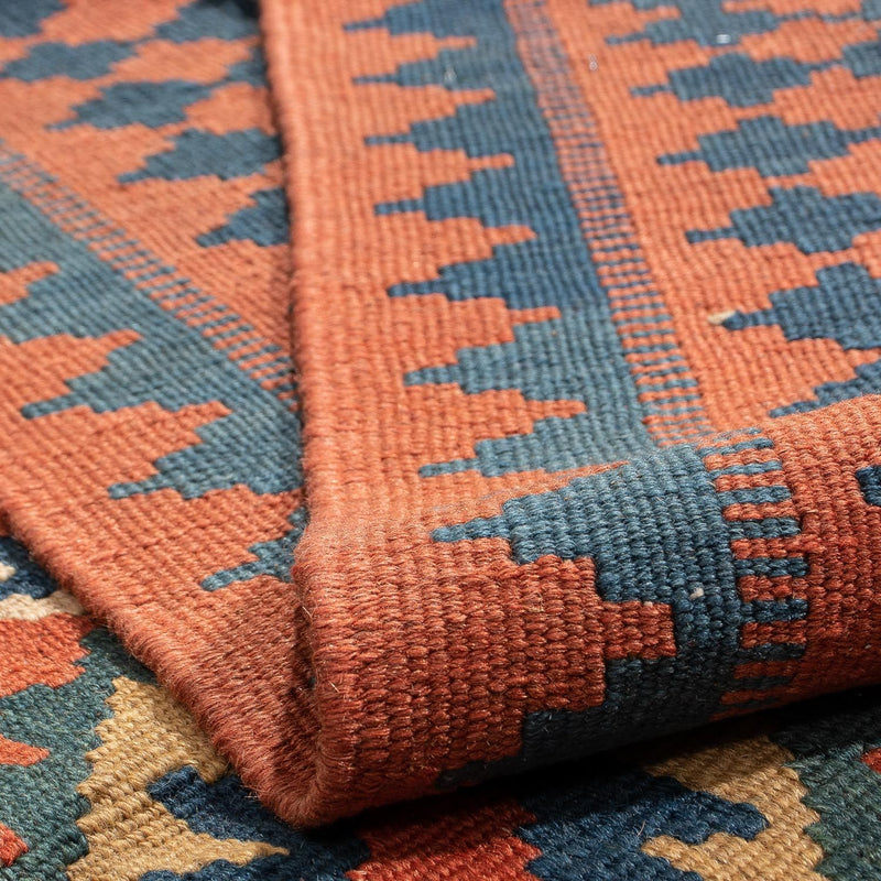 Kelim-tæppe - orientalsk - 198 x 138 cm - mørkerød