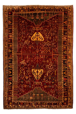 Persisk tæppe - Nomadisk - 290 x 204 cm - mørkerød