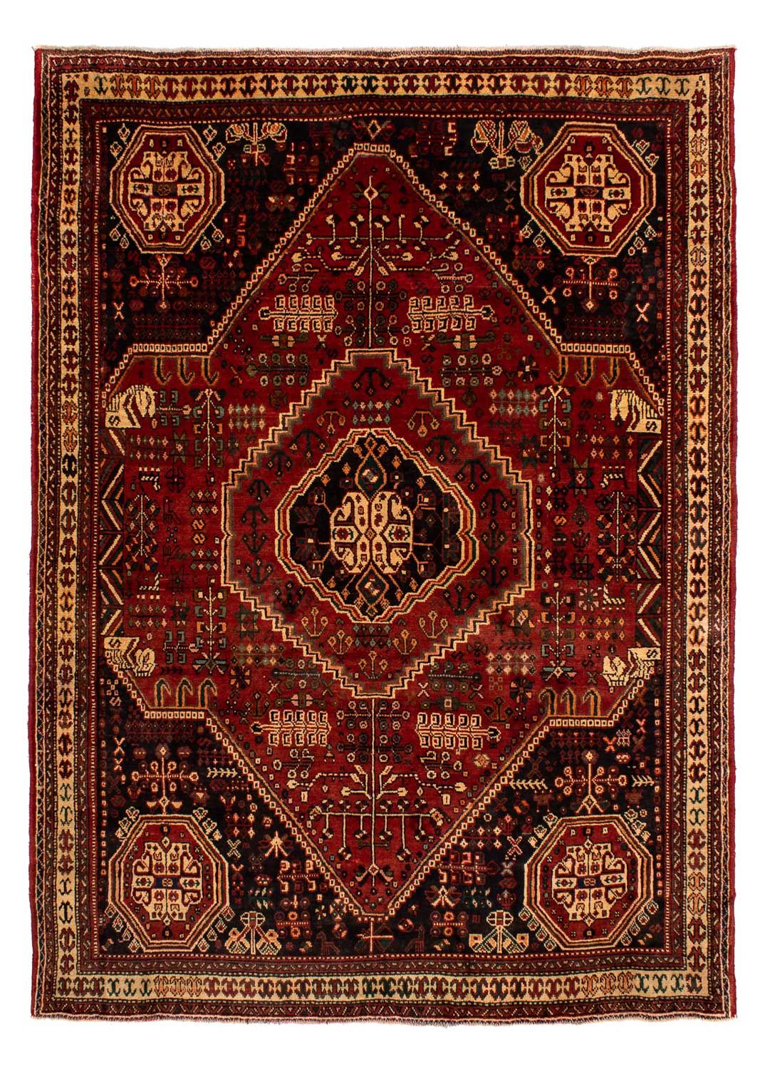 Persisk tæppe - Nomadisk - 281 x 200 cm - mørkerød