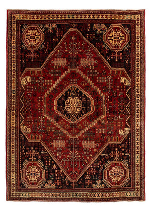 Persisk tæppe - Nomadisk - 281 x 200 cm - mørkerød