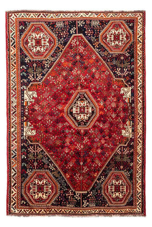Persisk tæppe - Nomadisk - 251 x 176 cm - mørkerød