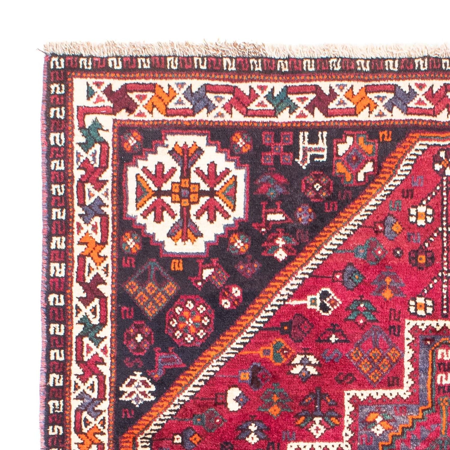 Persisk tæppe - Nomadisk - 153 x 118 cm - mørkerød