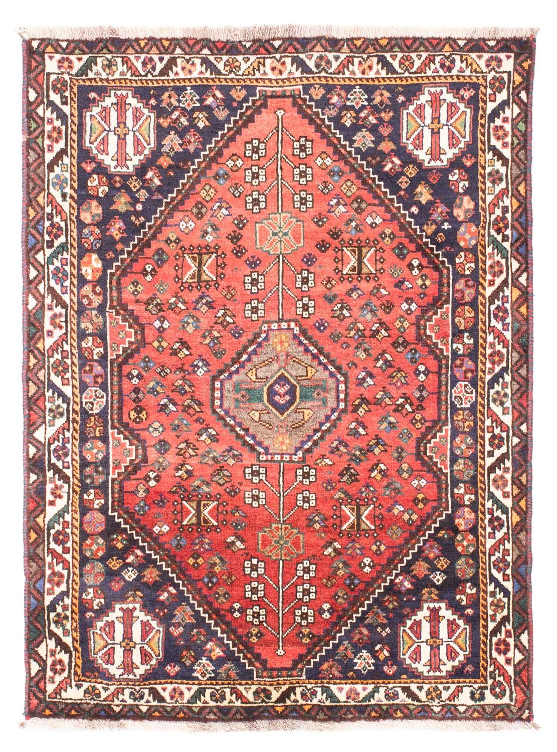 Persisk tæppe - Nomadisk - 151 x 106 cm - lysrød